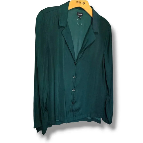 Gap Body women's green long sleeves button-down Blouse - small​ - Picture 5 of 11